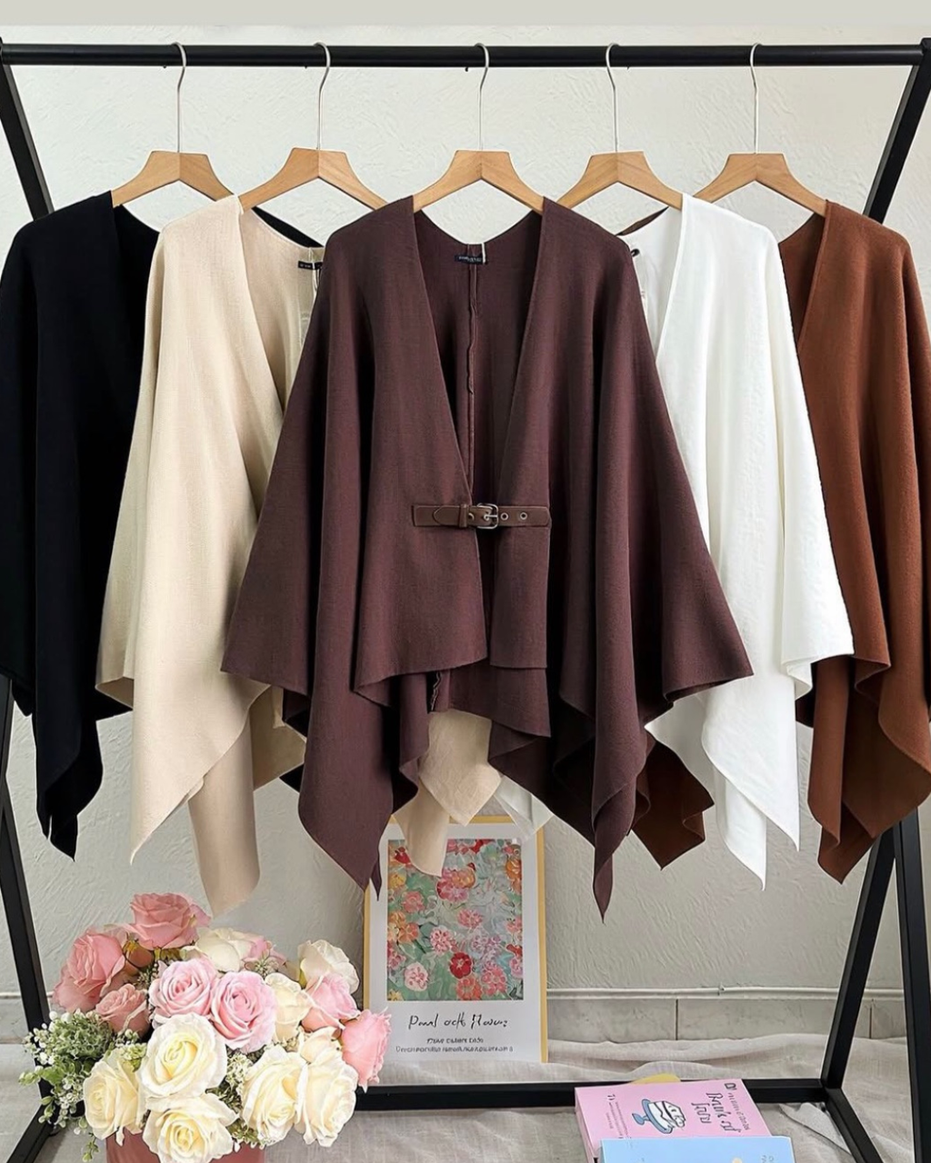 Capa Poncho Feminina Tricô