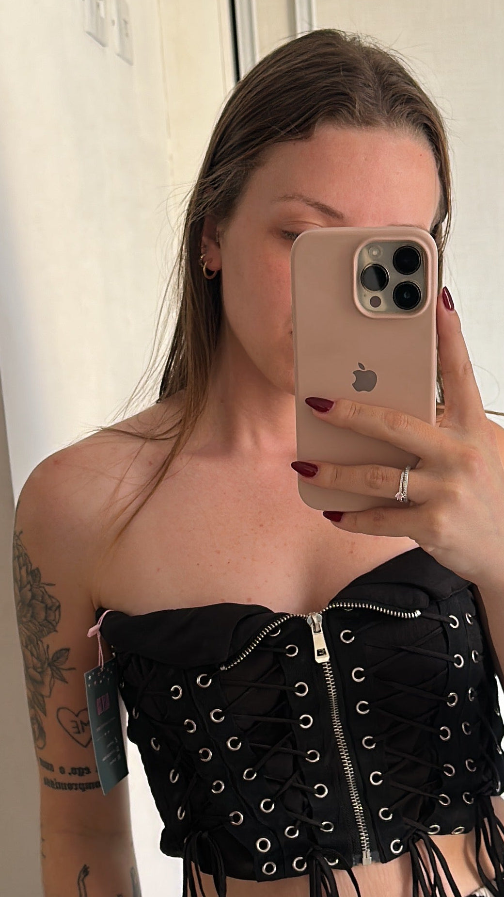 Corset Sahara – Zíper Frontal e Amarração Lateral em Ilhós - Top Alça Fina de Festa