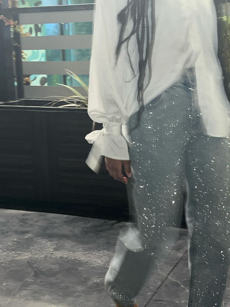 Calça Jeans Feminina Brilho Strass
