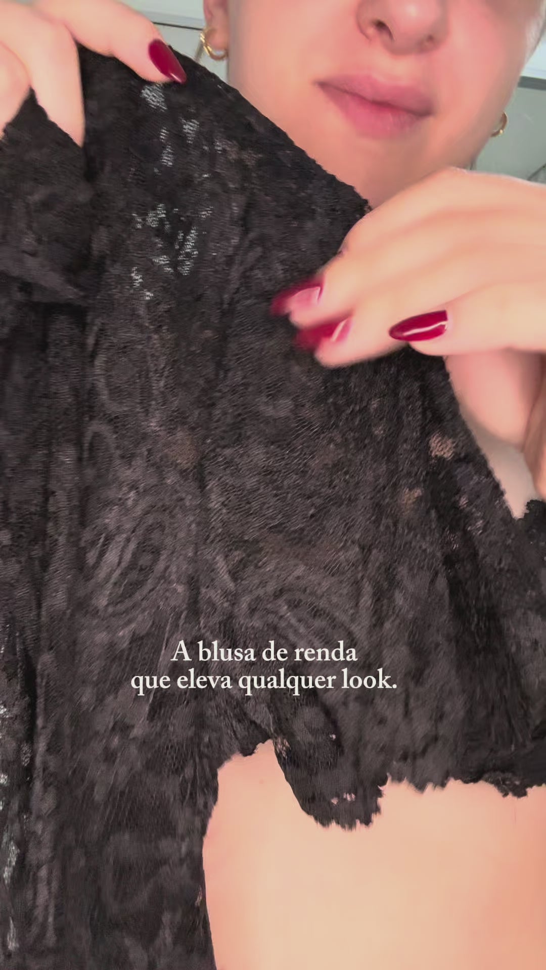 Blusa Cássia – Renda Manga Curta